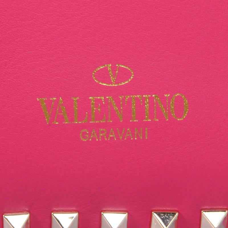 2014 Valentino Garavani rockstud medium tote bag 1917 rosered - Click Image to Close